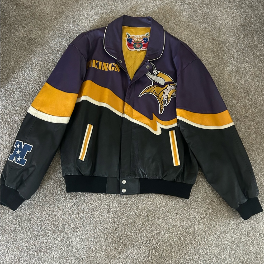 Vintage Minnesota Vikings Leather Jacket